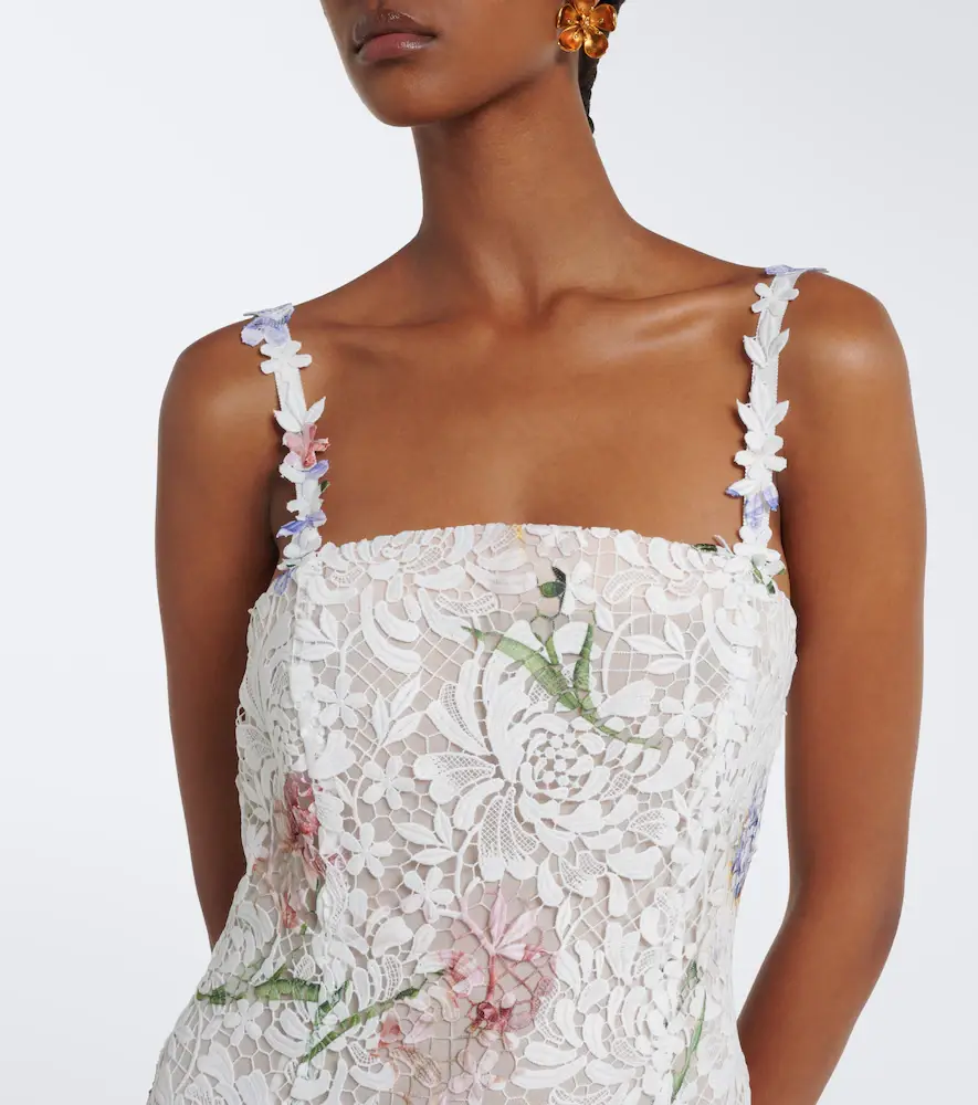 Oscar de la Renta Floral guipure lace cocktail dress | Thumbnail 4 Oscar de la Renta Floral guipure lace cocktail dress | Thumbnail 4