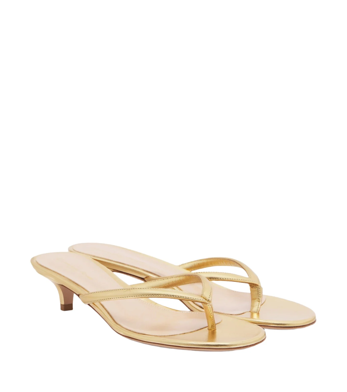 Gianvito Rossi Calypso metallic leather thong sandals