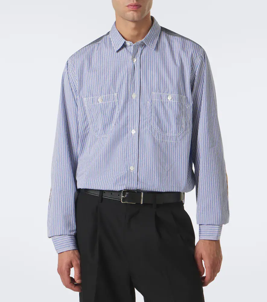 Junya Watanabe Paneled striped cotton shirt | Thumbnail 4