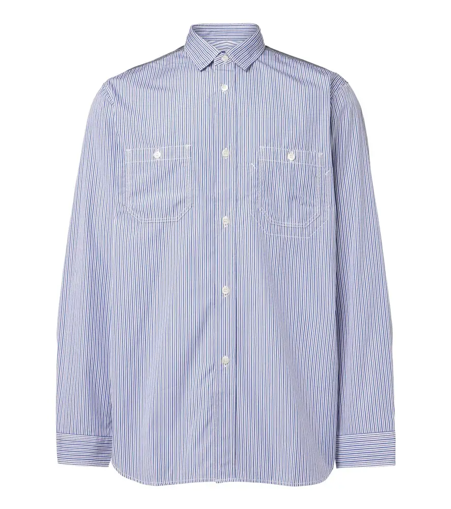 Paneled striped cotton shirt