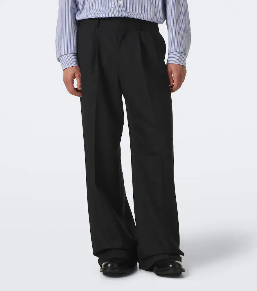 Junya Watanabe Pleated wool twill wide-leg pants | Thumbnail 2 Junya Watanabe Pleated wool twill wide-leg pants | Thumbnail 2