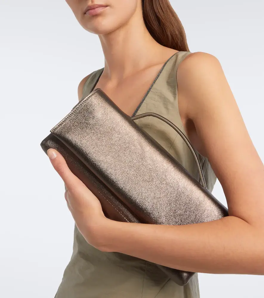 Brunello Cucinelli Essence metallic leather top-handle bag | Thumbnail 5 Brunello Cucinelli Essence metallic leather top-handle bag | Thumbnail 5