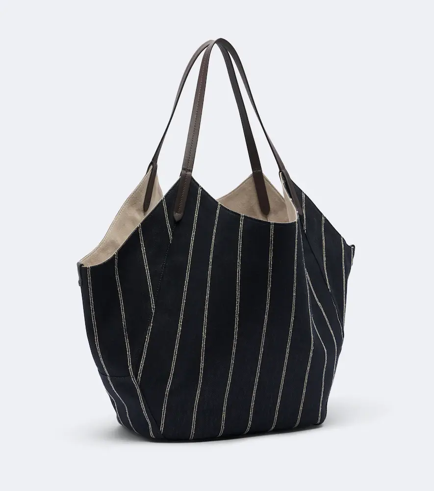 Brunello Cucinelli Monili striped canvas tote bag | Thumbnail 2