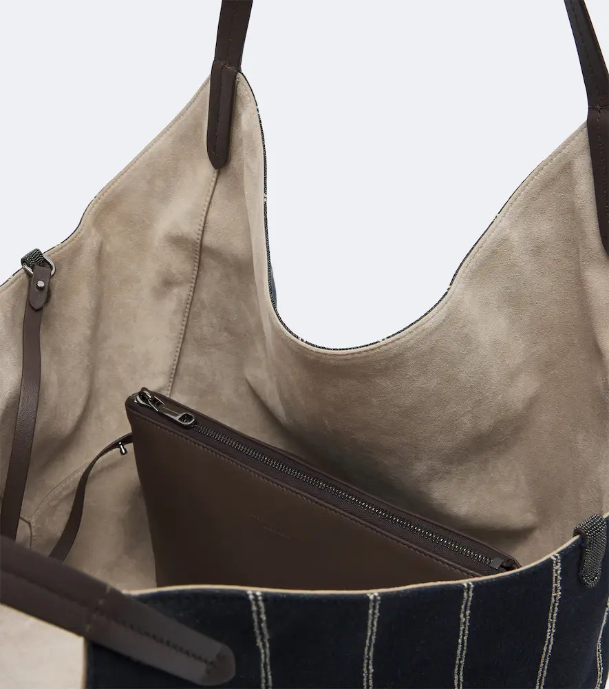 Brunello Cucinelli Monili striped canvas tote bag | Thumbnail 3