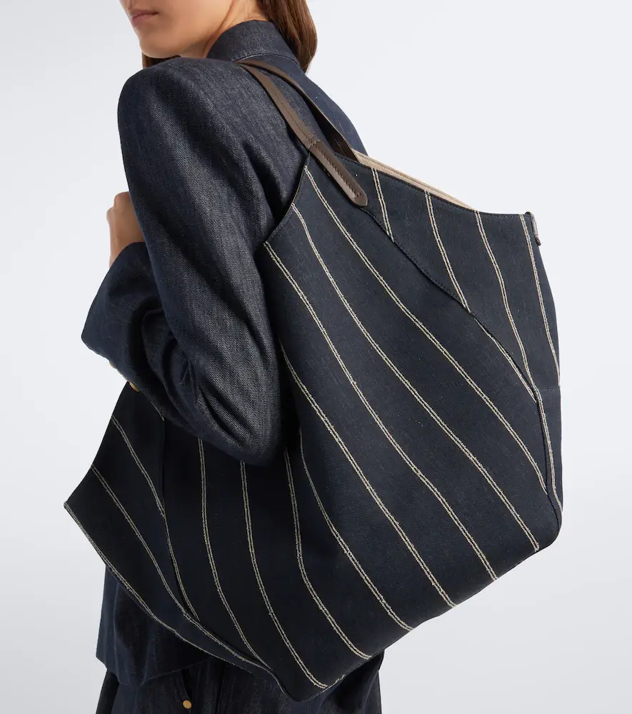 Brunello Cucinelli Monili striped canvas tote bag | Thumbnail 4
