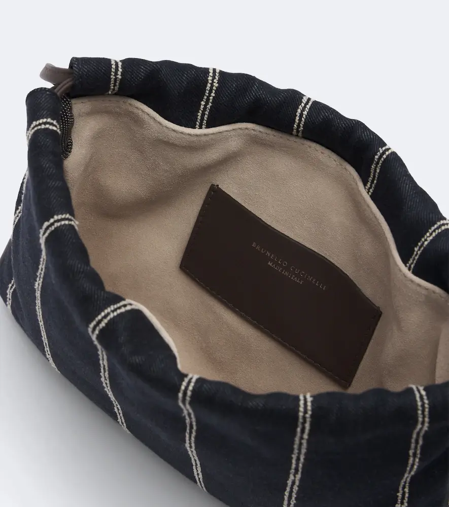 Brunello Cucinelli Monili striped canvas crossbody bag | Thumbnail 3 Brunello Cucinelli Monili striped canvas crossbody bag | Thumbnail 3