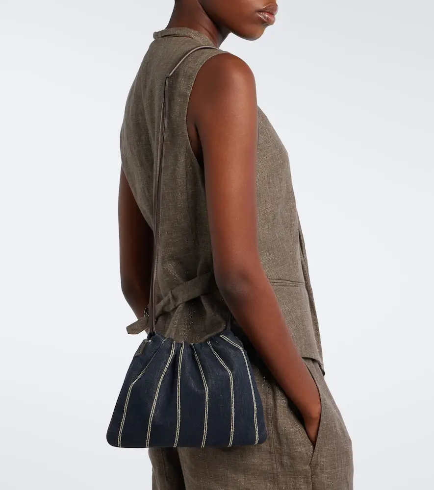 Brunello Cucinelli Monili striped canvas crossbody bag | Thumbnail 5 Brunello Cucinelli Monili striped canvas crossbody bag | Thumbnail 5