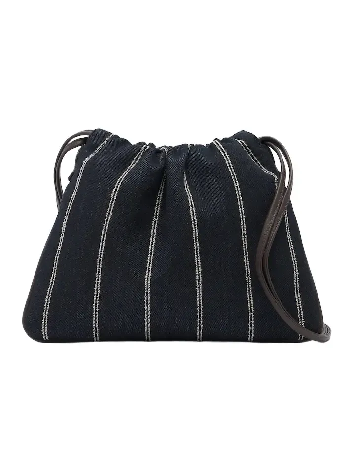 Brunello Cucinelli Monili striped canvas crossbody bag
