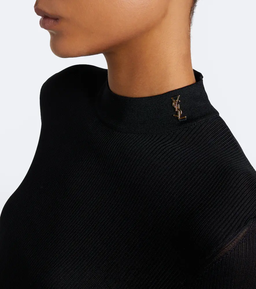 Saint Laurent Cassandre ribbed-knit silk top | Thumbnail 5 Saint Laurent Cassandre ribbed-knit silk top | Thumbnail 5