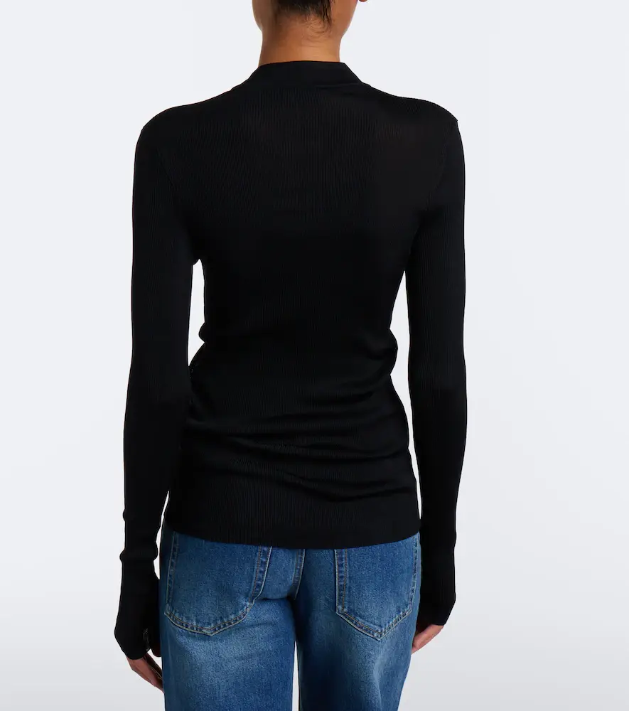Saint Laurent Cassandre ribbed-knit silk top | Thumbnail 6 Saint Laurent Cassandre ribbed-knit silk top | Thumbnail 6