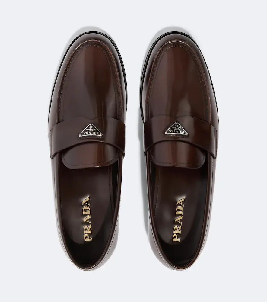 Prada Logo leather loafers | Thumbnail 6