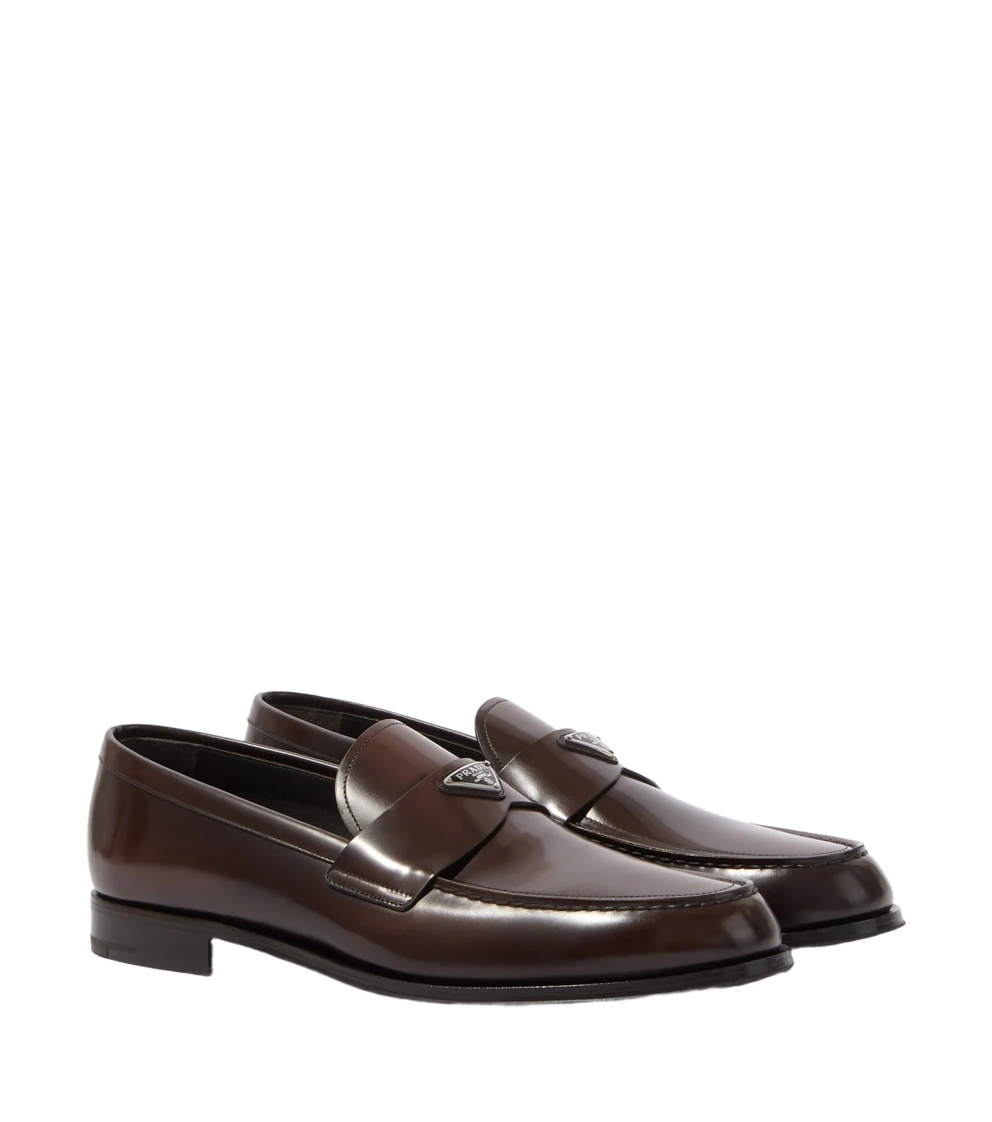 Prada Logo leather loafers