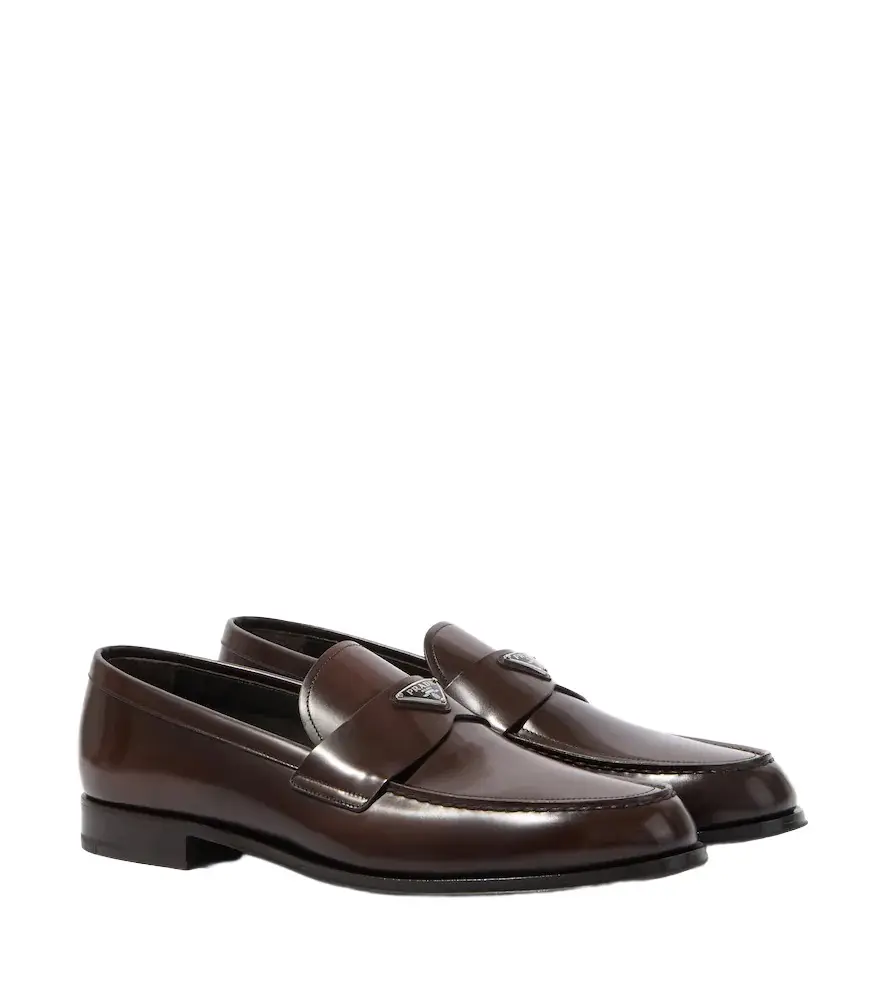 Prada Logo leather loafers