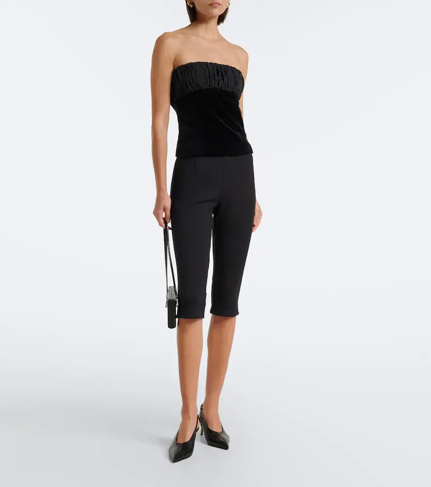 Posse Dean ruched cotton velvet strapless top | Thumbnail 3 Posse Dean ruched cotton velvet strapless top | Thumbnail 3