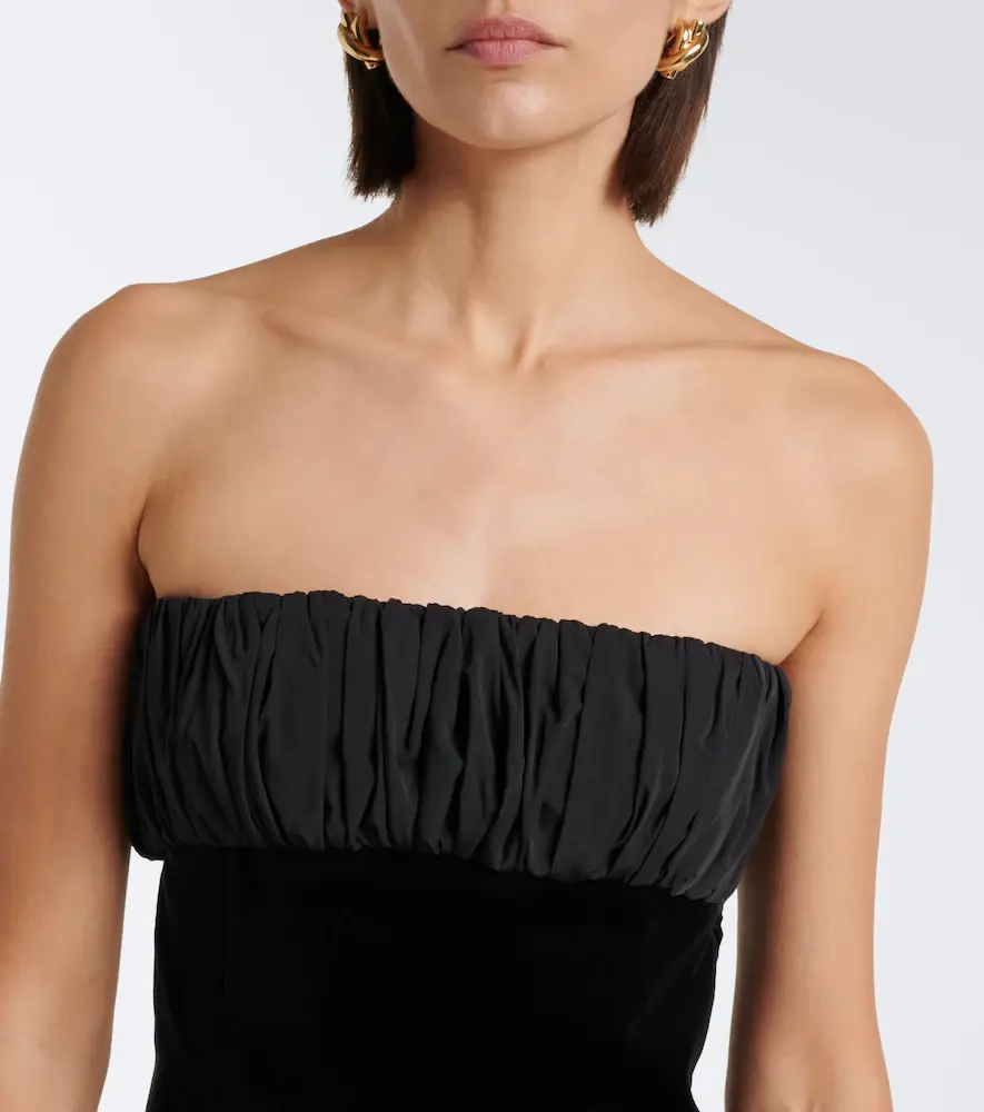 Posse Dean ruched cotton velvet strapless top | Thumbnail 5 Posse Dean ruched cotton velvet strapless top | Thumbnail 5