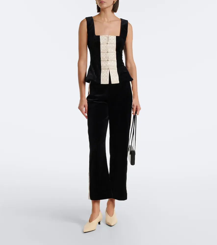 Posse Florian embroidered cotton velvet top | Thumbnail 2 Posse Florian embroidered cotton velvet top | Thumbnail 2