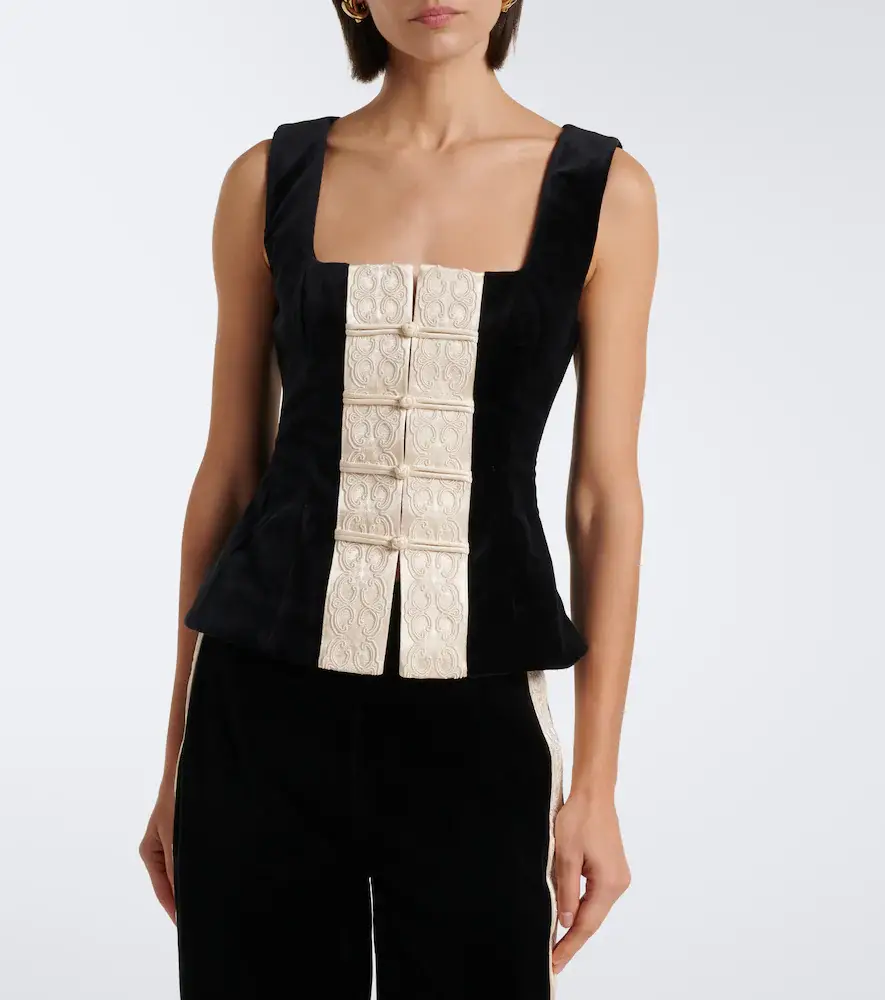 Posse Florian embroidered cotton velvet top | Thumbnail 5 Posse Florian embroidered cotton velvet top | Thumbnail 5