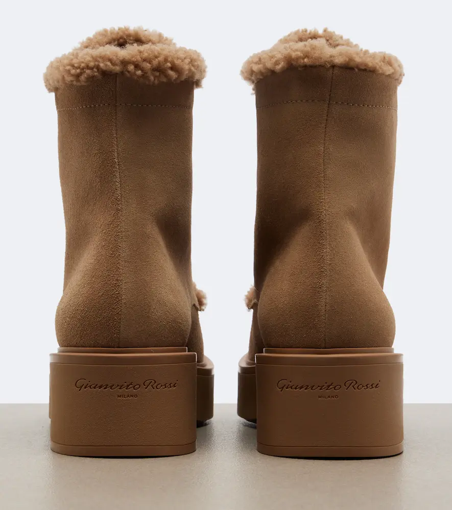 Gianvito Rossi Kiso shearling-trimmed lace-up boots | Thumbnail 2 Gianvito Rossi Kiso shearling-trimmed lace-up boots | Thumbnail 2