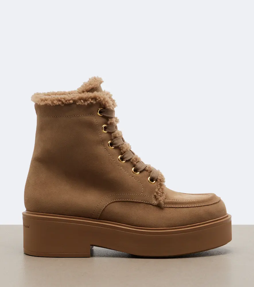 Gianvito Rossi Kiso shearling-trimmed lace-up boots | Thumbnail 3 Gianvito Rossi Kiso shearling-trimmed lace-up boots | Thumbnail 3