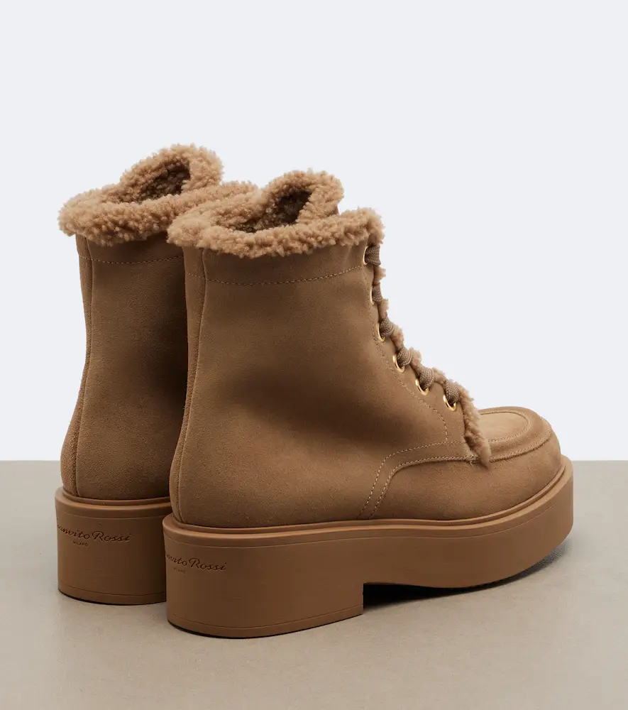 Gianvito Rossi Kiso shearling-trimmed lace-up boots | Thumbnail 4 Gianvito Rossi Kiso shearling-trimmed lace-up boots | Thumbnail 4