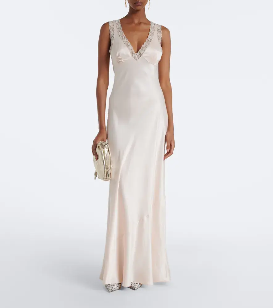 Posse Blake lace-trimmed silk satin maxi dress | Thumbnail 3 Posse Blake lace-trimmed silk satin maxi dress | Thumbnail 3