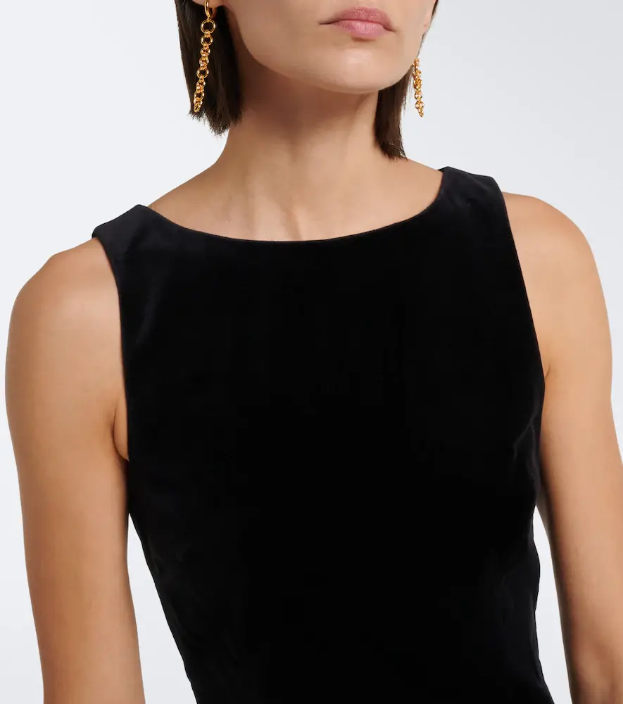 Posse Dean pleated cotton velvet minidress | Thumbnail 3 Posse Dean pleated cotton velvet minidress | Thumbnail 3