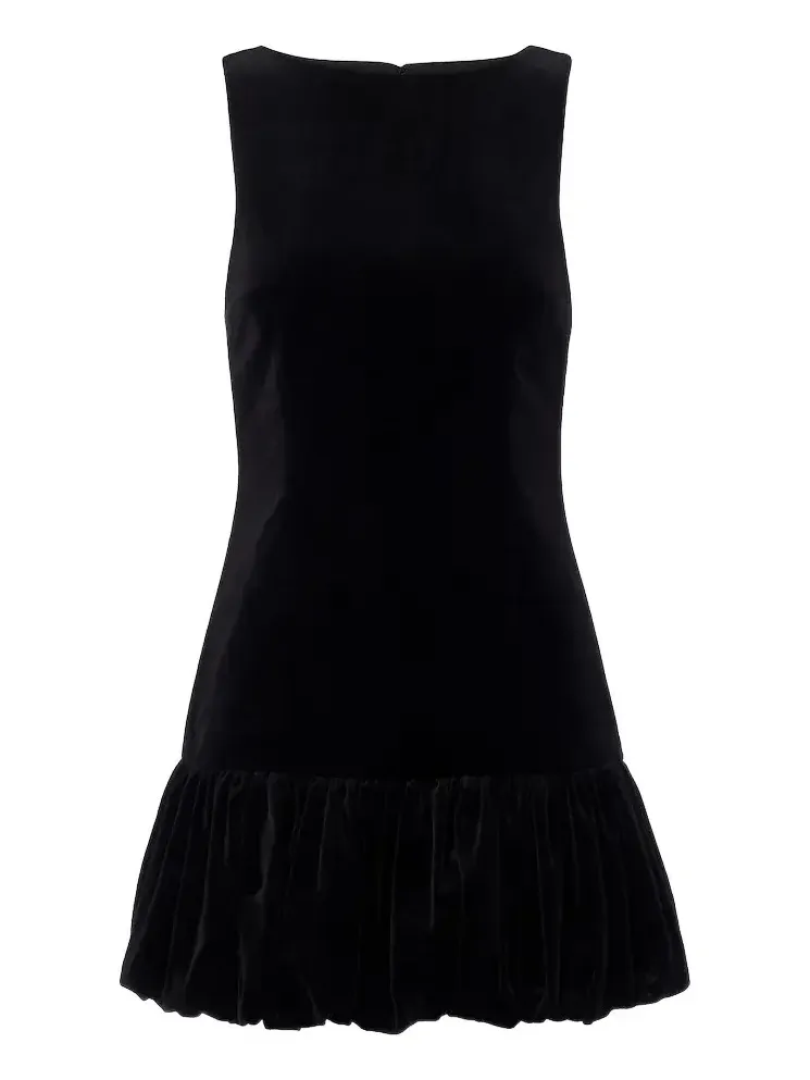 Dean pleated cotton velvet minidress Dean pleated cotton velvet minidress
