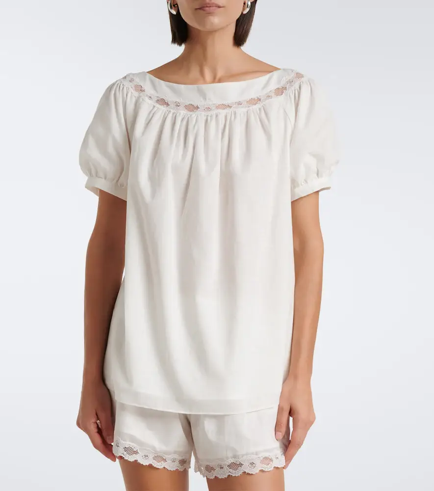 Posse Marilyn lace-trimmed cotton top | Thumbnail 2 Posse Marilyn lace-trimmed cotton top | Thumbnail 2