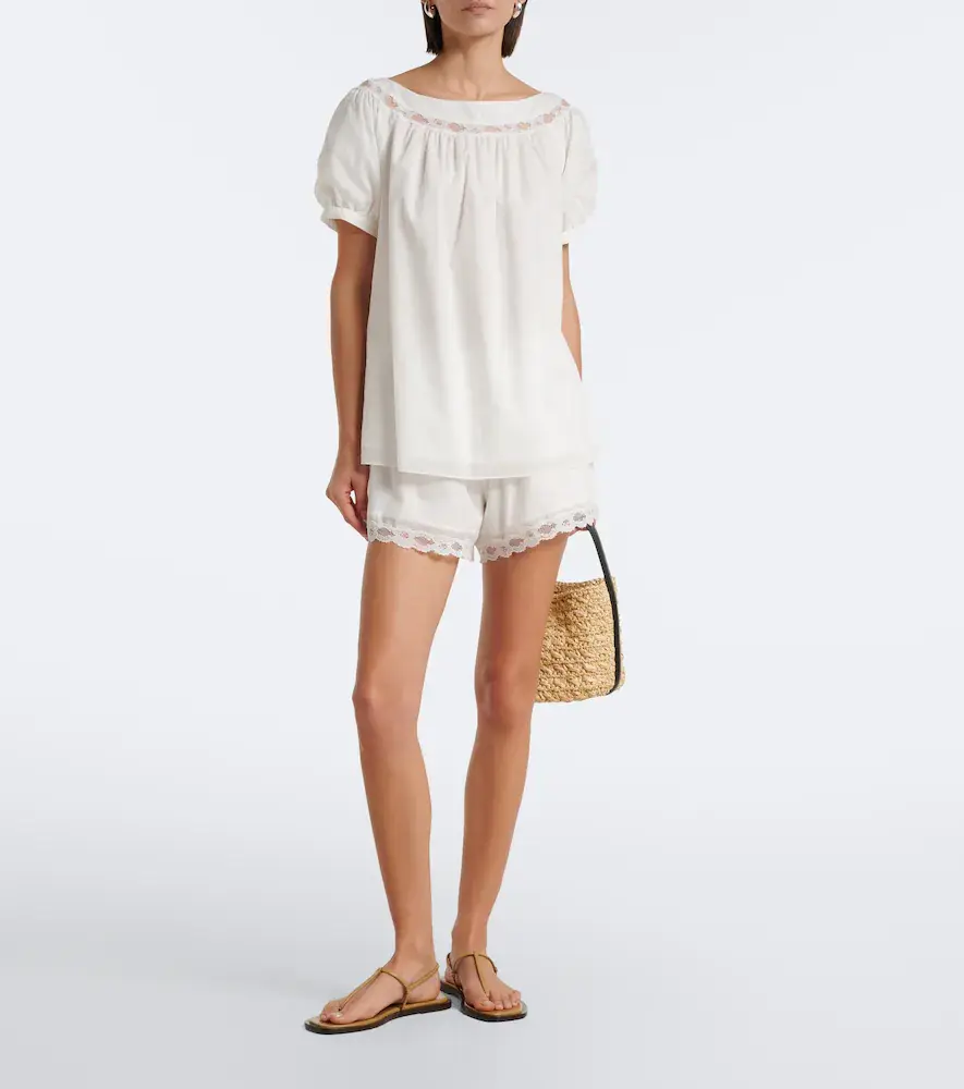 Posse Marilyn lace-trimmed cotton top | Thumbnail 5 Posse Marilyn lace-trimmed cotton top | Thumbnail 5