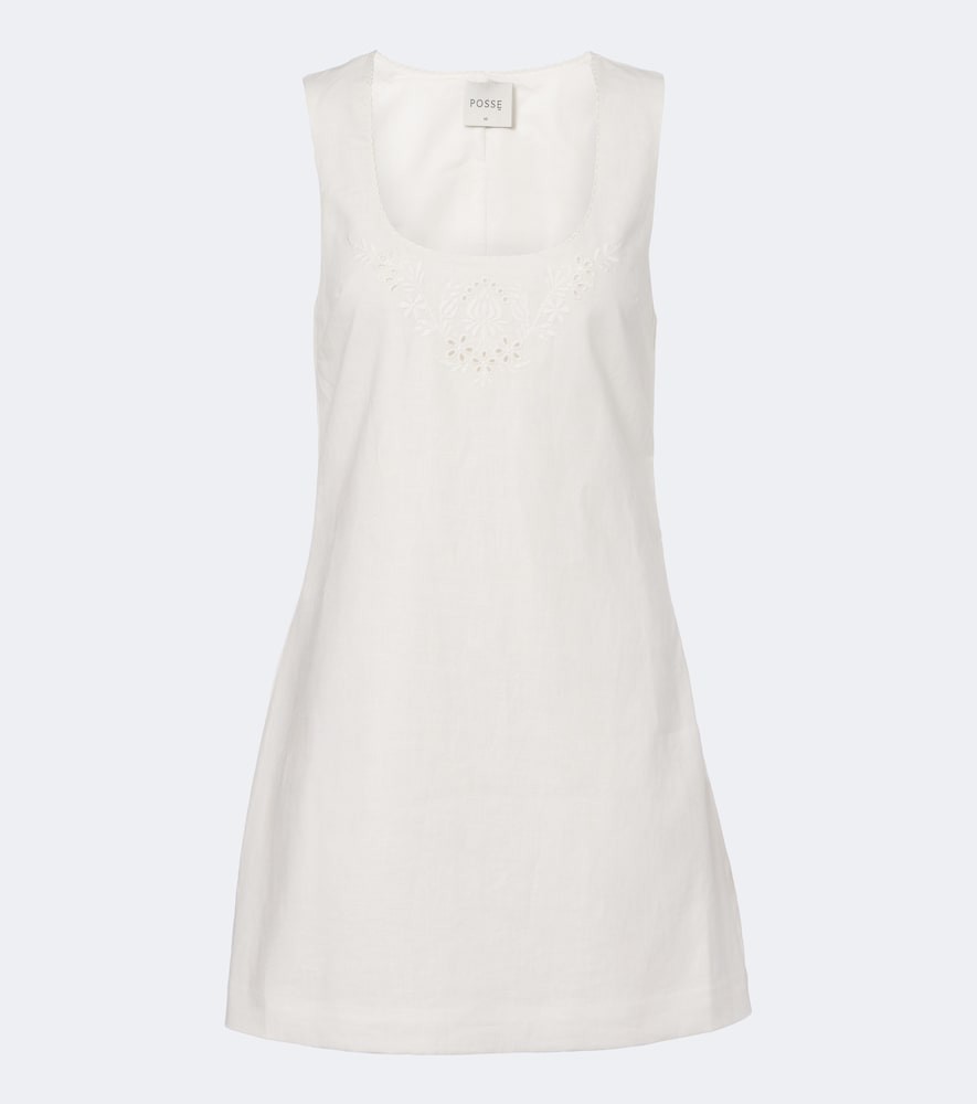 Odette ramie and cotton minidress