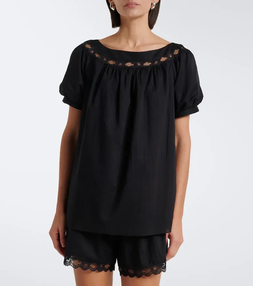 Posse Marilyn lace-trimmed cotton top | Thumbnail 2 Posse Marilyn lace-trimmed cotton top | Thumbnail 2
