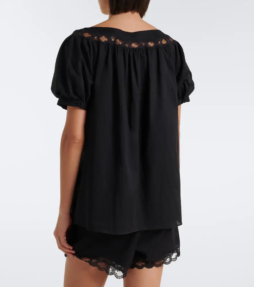 Posse Marilyn lace-trimmed cotton top | Thumbnail 4 Posse Marilyn lace-trimmed cotton top | Thumbnail 4