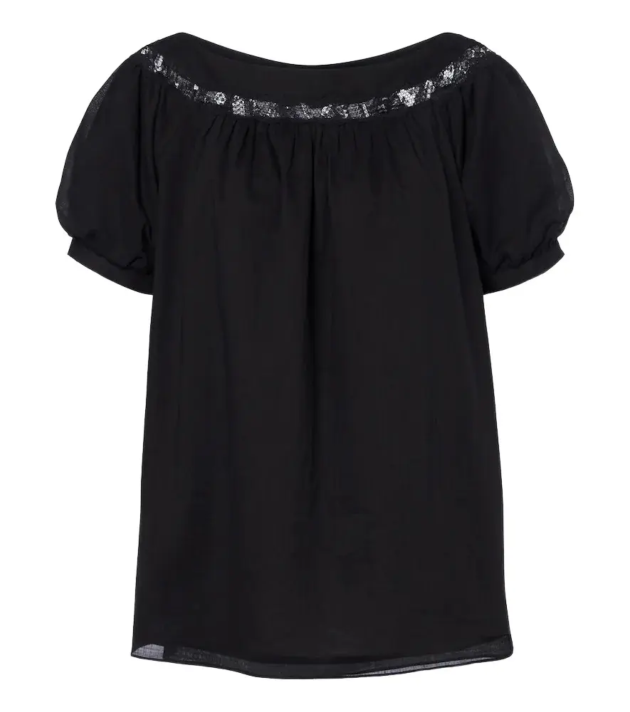 Marilyn lace-trimmed cotton top Marilyn lace-trimmed cotton top