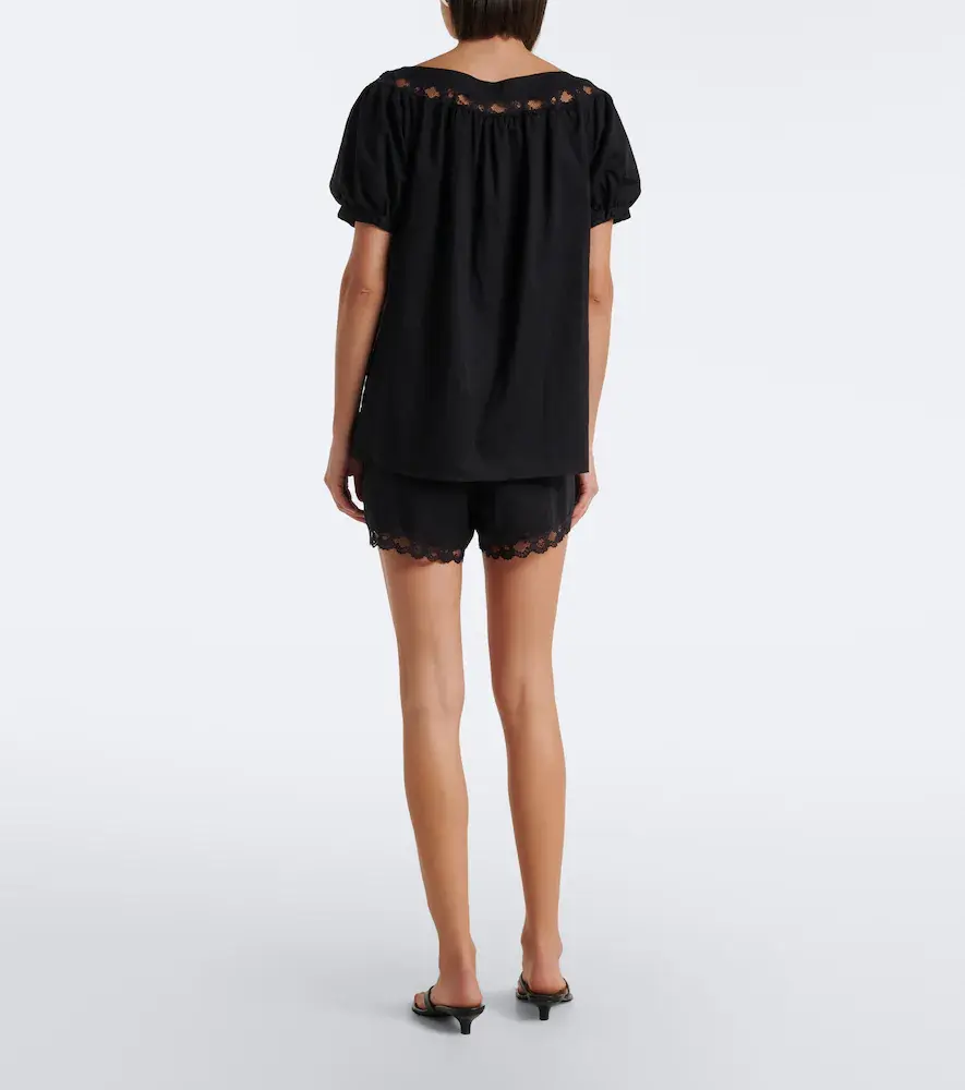 Posse Marilyn lace-trimmed cotton shorts | Thumbnail 3 Posse Marilyn lace-trimmed cotton shorts | Thumbnail 3