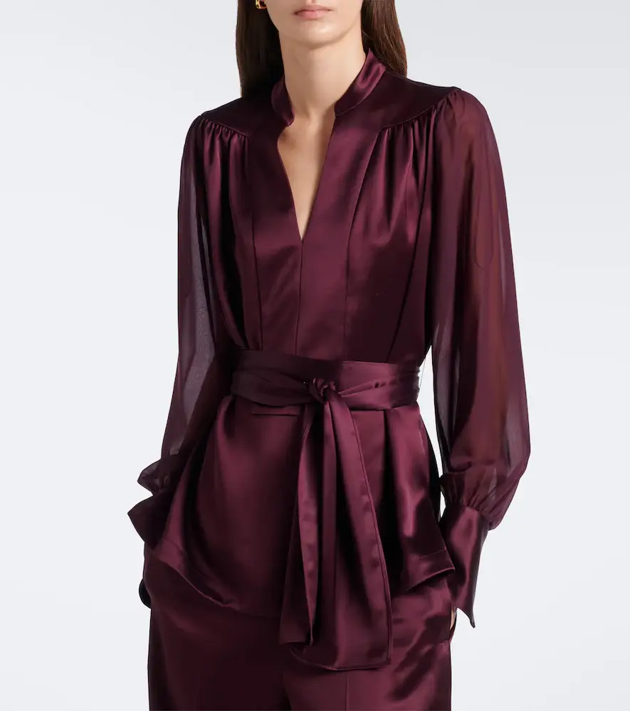 Joseph Paula satin and chiffon blouse | Thumbnail 2