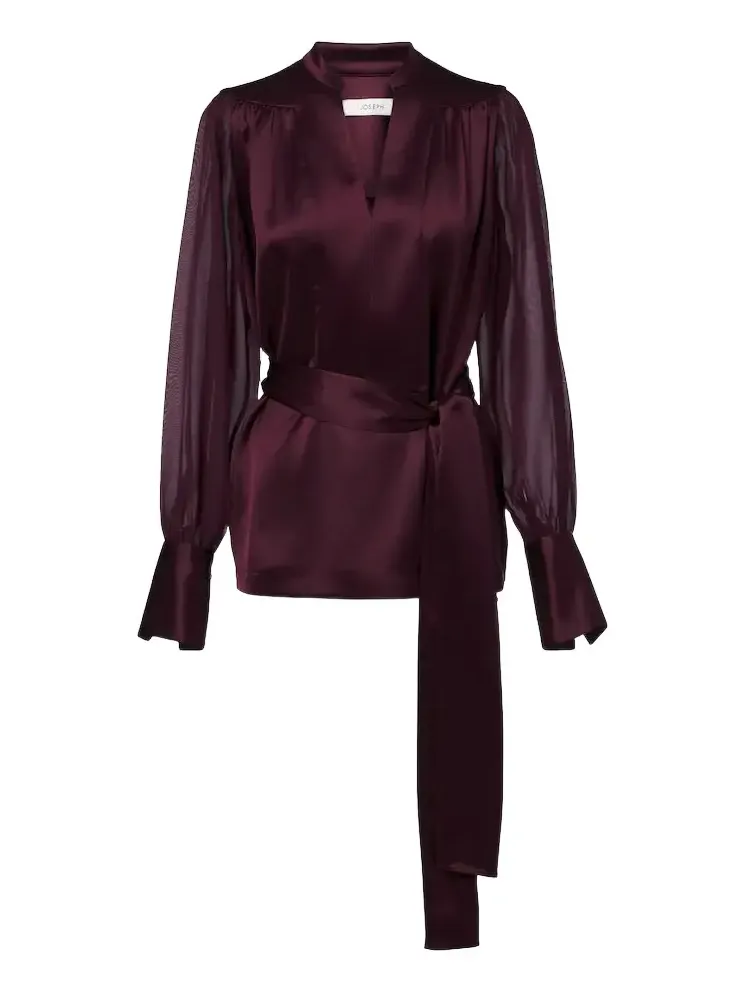 Paula satin and chiffon blouse