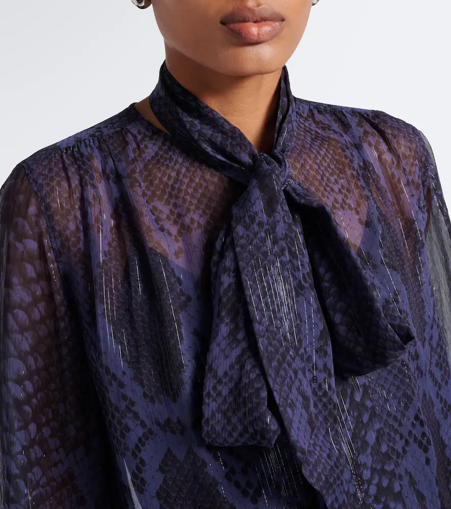 Joseph Sally snake-print Lurex chiffon blouse | Thumbnail 2