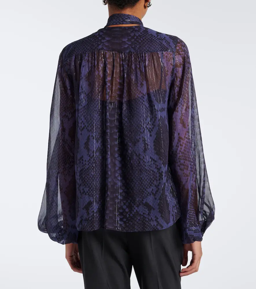 Joseph Sally snake-print Lurex chiffon blouse | Thumbnail 3