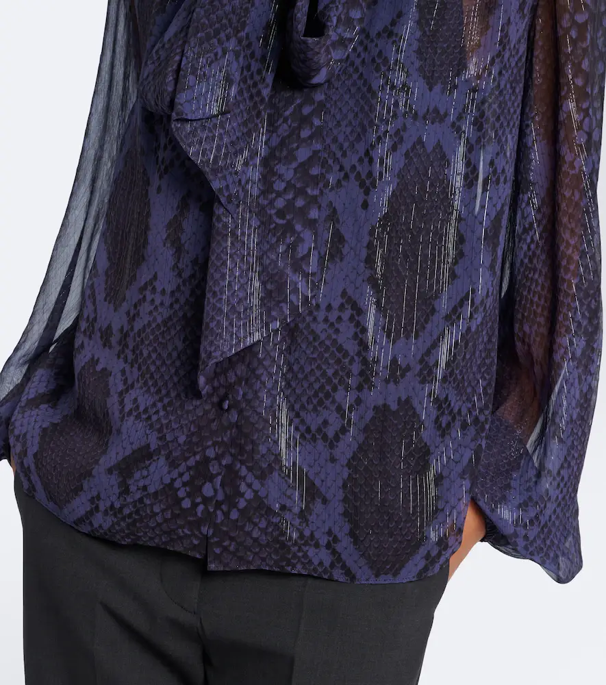Joseph Sally snake-print Lurex chiffon blouse | Thumbnail 4