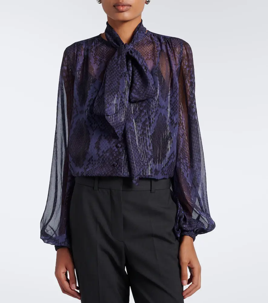 Joseph Sally snake-print Lurex chiffon blouse | Thumbnail 5