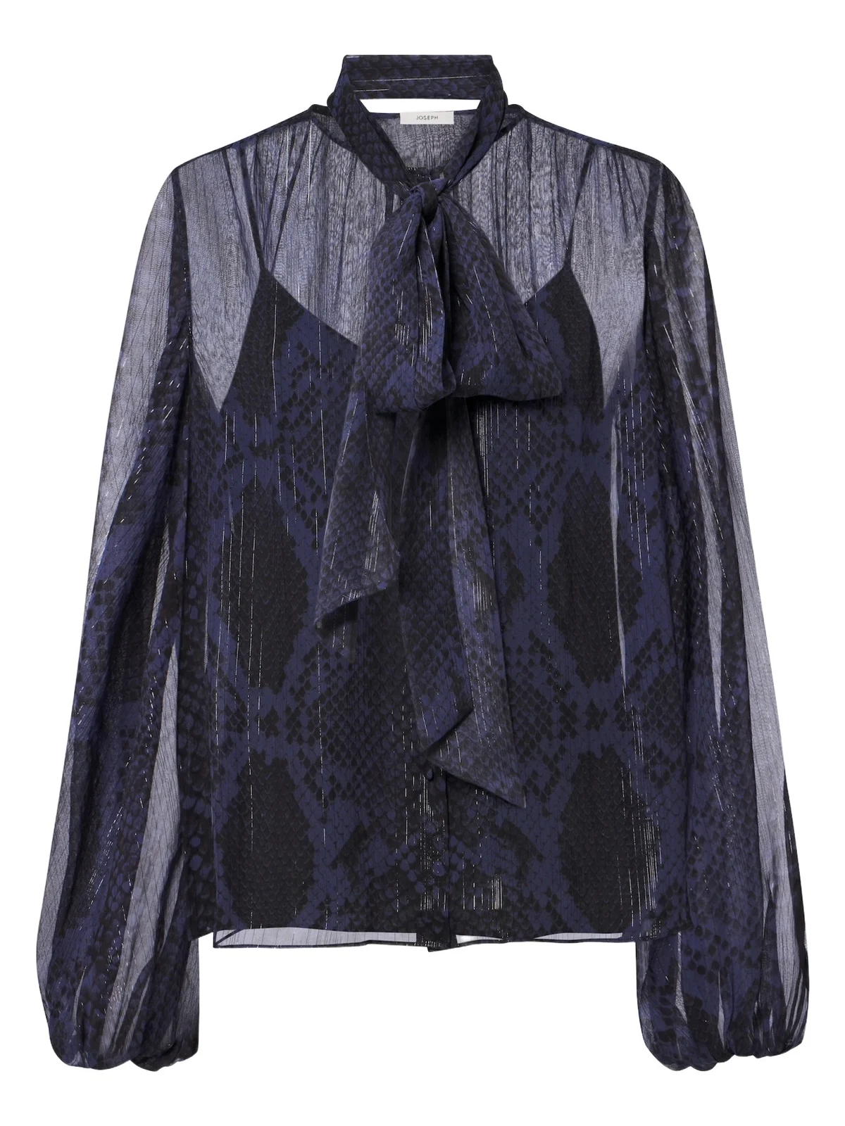 Joseph Sally snake-print Lurex chiffon blouse