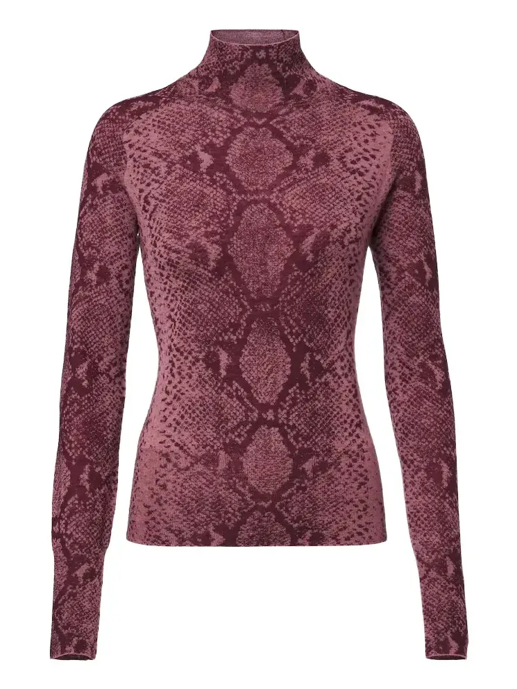 Yasmin snake-print cashmere sweater