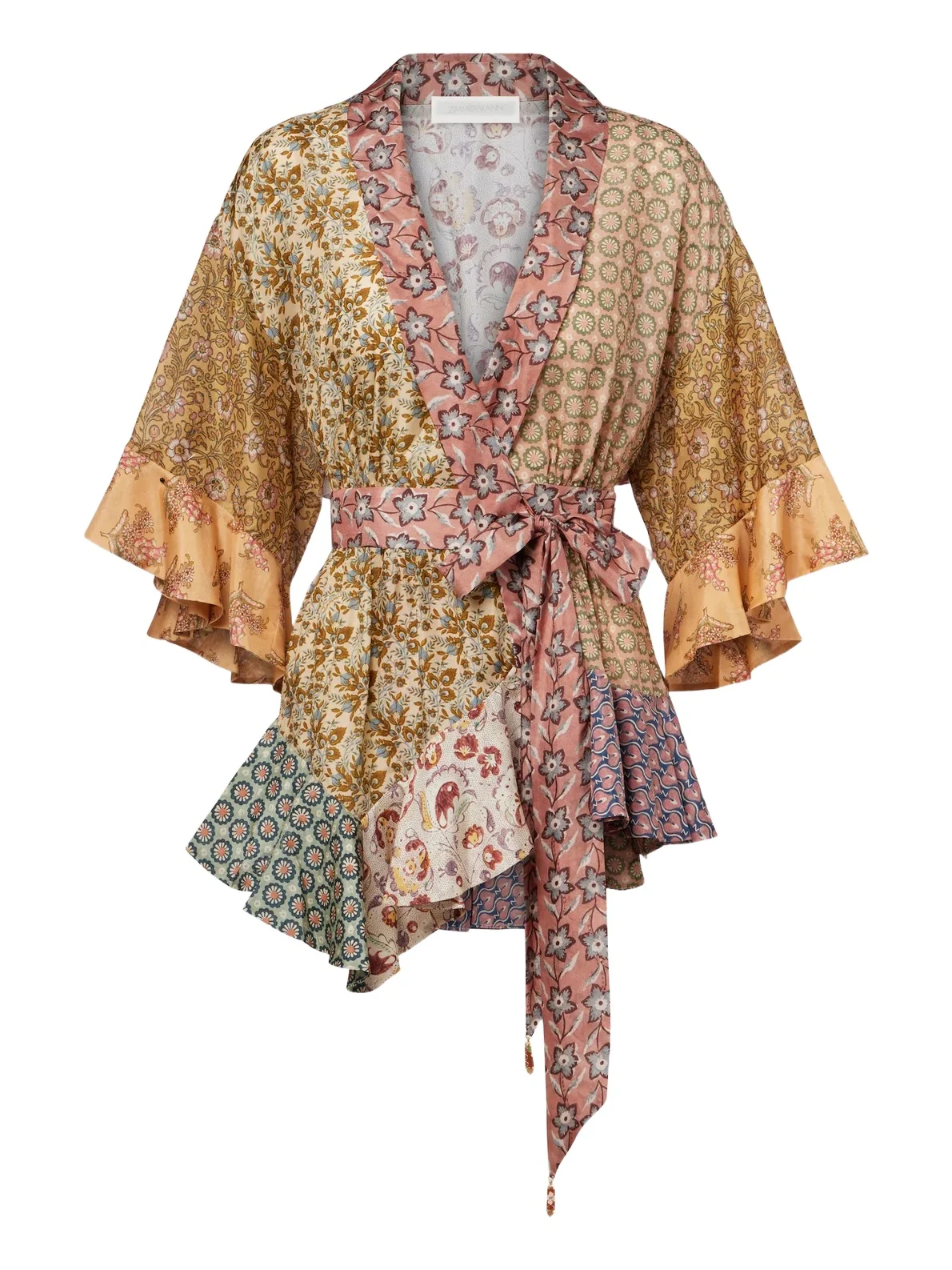 Fairlight printed silk habotai wrap top Fairlight printed silk habotai wrap top