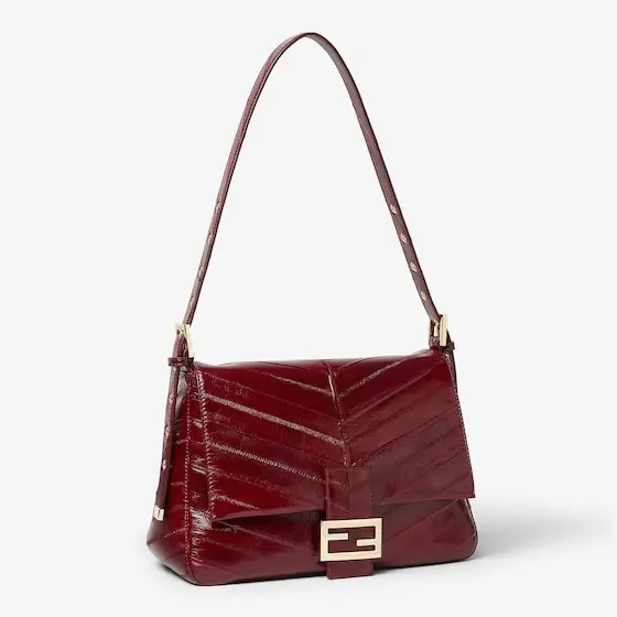 Fendi Flap 26325 Inlaid Hagfish Leather Bag | Thumbnail 4