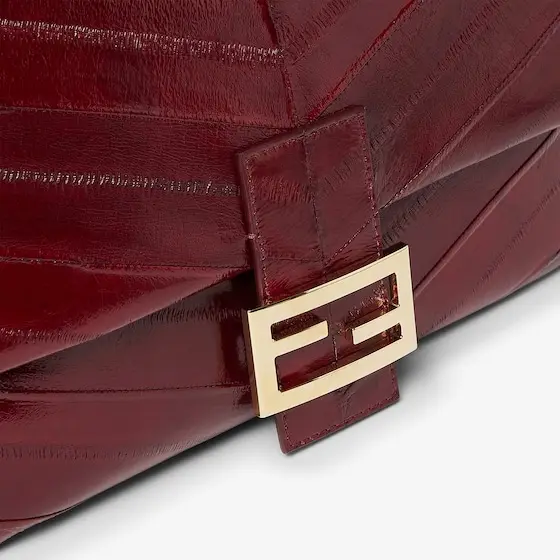 Fendi Flap 26325 Inlaid Hagfish Leather Bag | Thumbnail 8