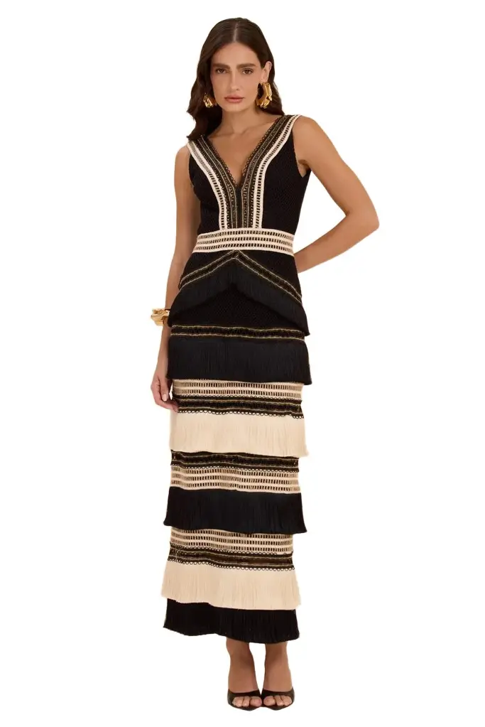 PatBo RITA FRINGE MIDI DRESS