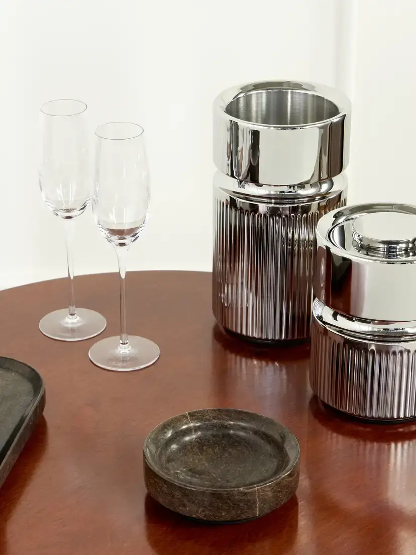 Christofle Club 30 Set Of Five Stainless Steel And Marble Bar Pieces | Thumbnail 2 Christofle Club 30 Set Of Five Stainless Steel And Marble Bar Pieces | Thumbnail 2