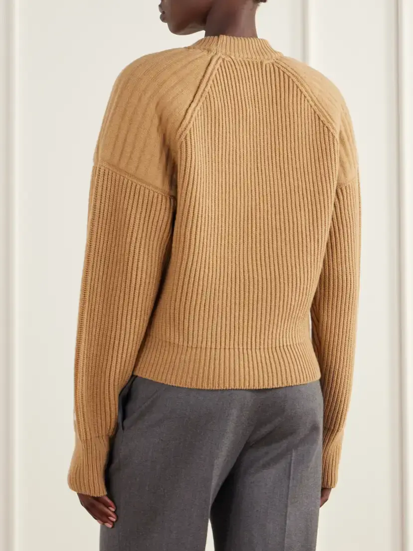 Stella McCartney Paneled Ribbed Wool-blend Sweater | Thumbnail 4 Stella McCartney Paneled Ribbed Wool-blend Sweater | Thumbnail 4