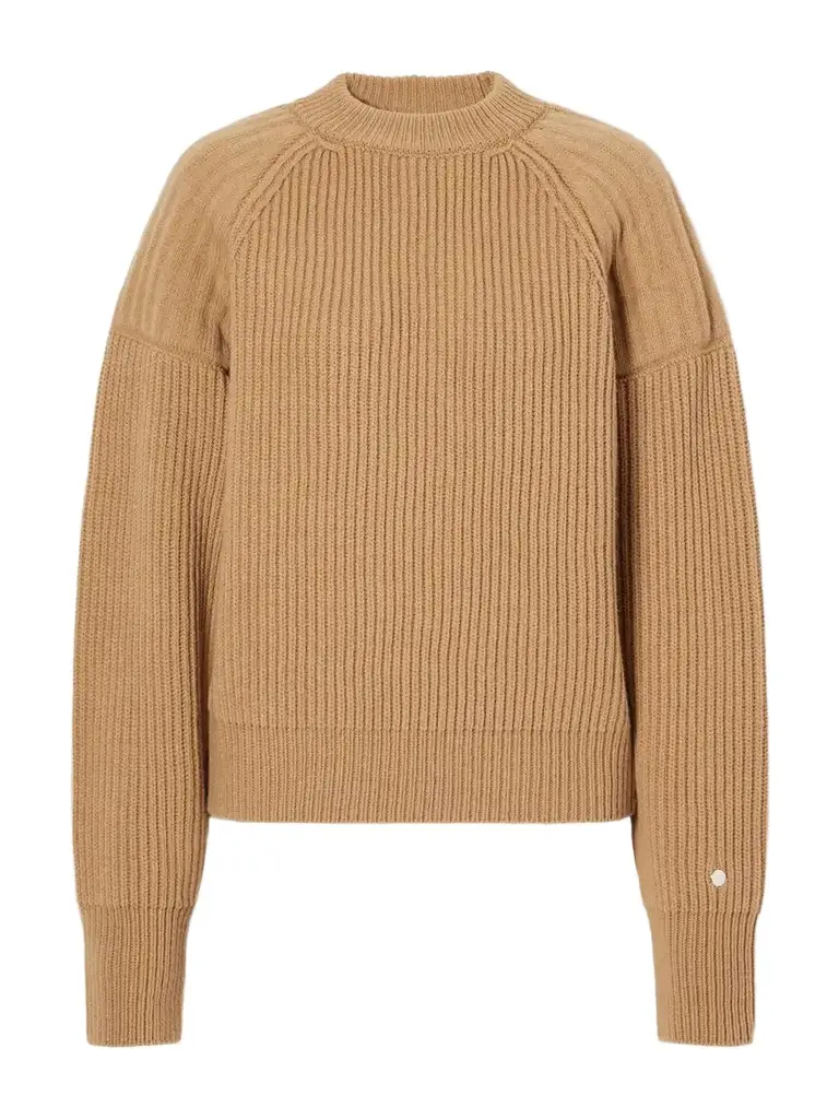 Paneled Ribbed Wool-blend Sweater
