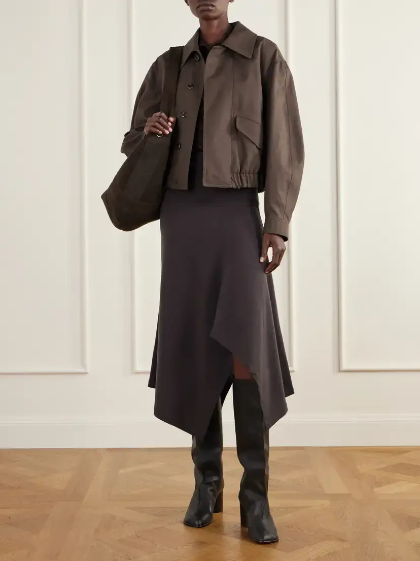 Lemaire Relaxed Asymmetric Wool-blend Jersey Midi Skirt | Thumbnail 2 Lemaire Relaxed Asymmetric Wool-blend Jersey Midi Skirt | Thumbnail 2